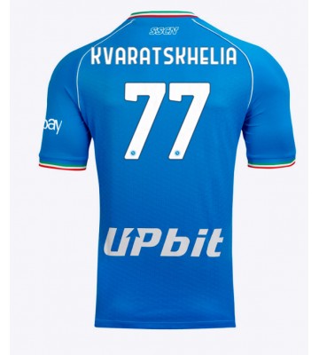 SSC Napoli Khvicha Kvaratskhelia #77 Primera Equipación 2023-24 Manga Corta